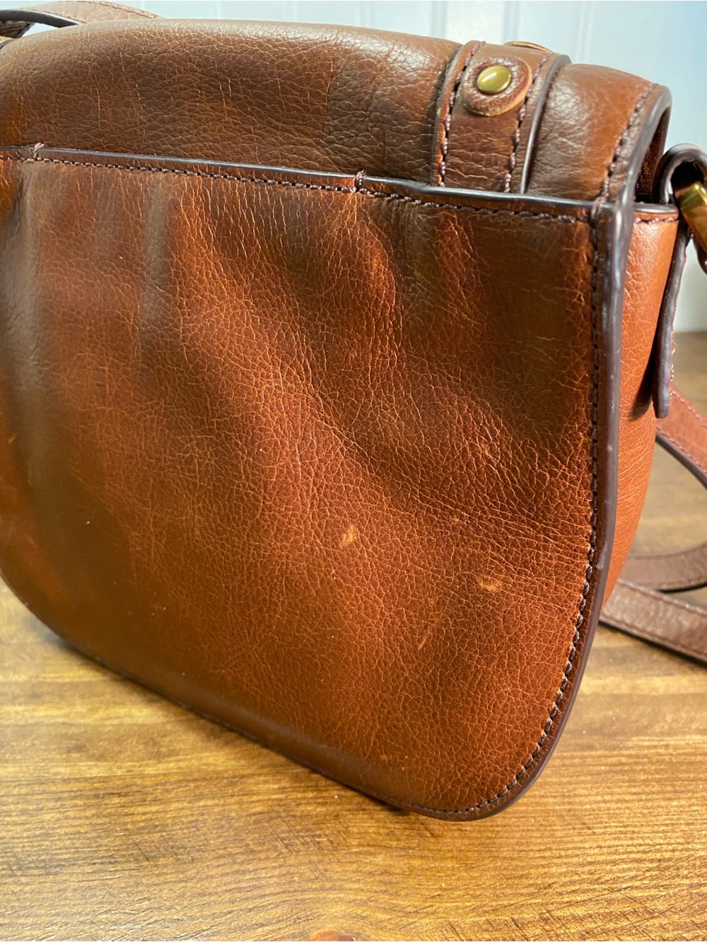 FOSSIL Women's Brown Leather Tassel Crossbody Bag | Western Bohemian Style - Picture 10 of 16